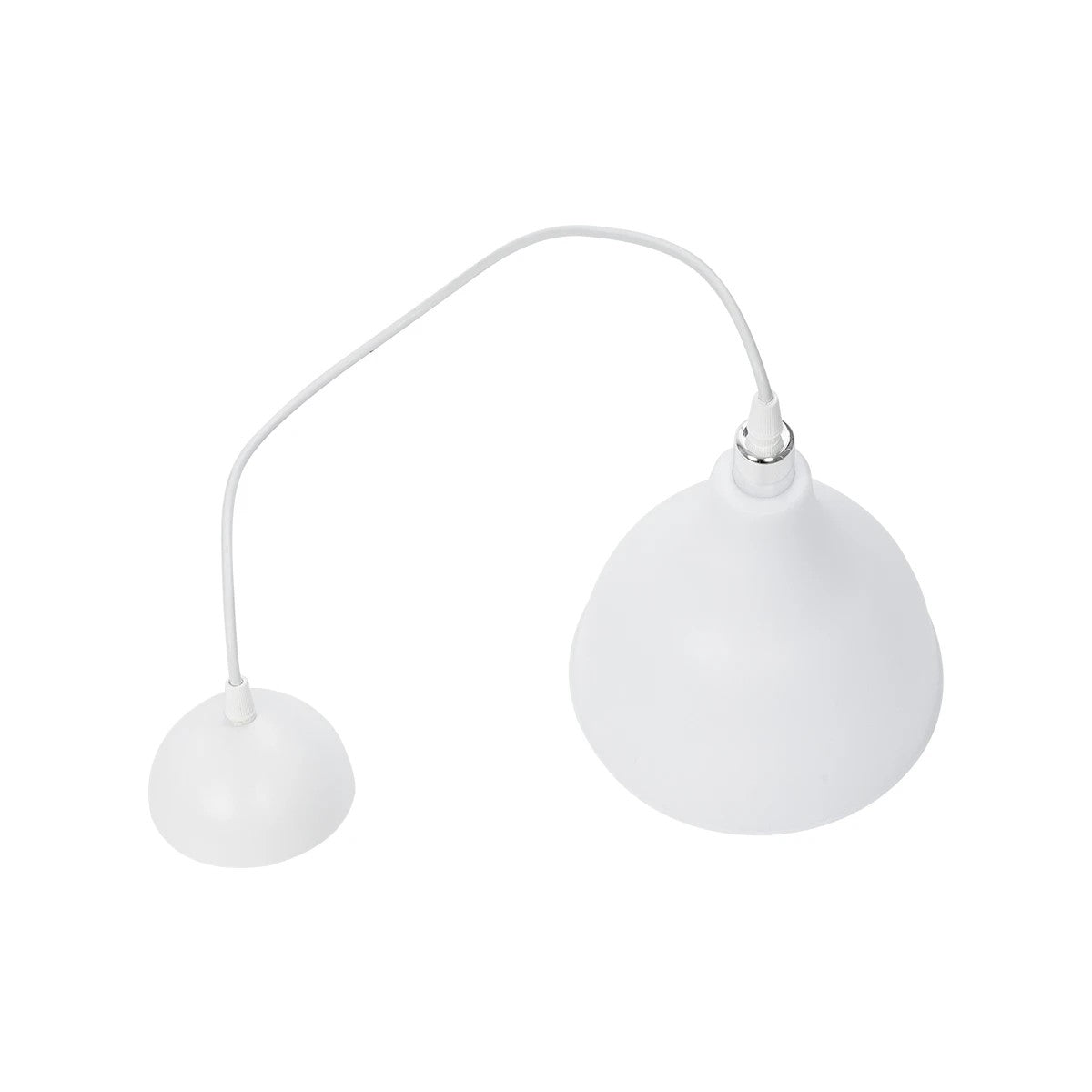 RADE 203-0126 Μοντέρνο Κρεμαστό Φωτιστικό Οροφής με Ντουί 1 x E27 AC 220-240V IP20 - Λευκό & Ασημί - Μ18.5 x Π18.5 x Υ23