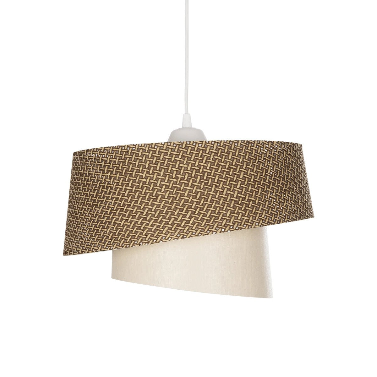 ALINA 203-0129 Μοντέρνο Κρεμαστό Φωτιστικό Οροφής με Ντουί 1 x E27 AC 220-240V IP20 - Καφέ & Μπεζ - Μ30 x Π30 x Υ20