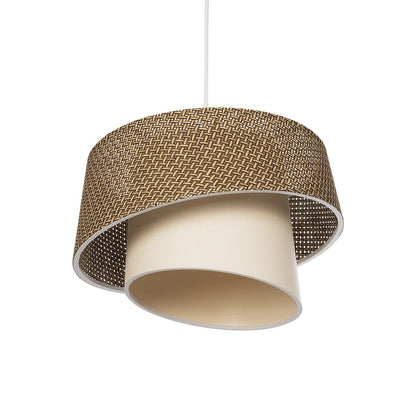 ALINA 203-0129 Μοντέρνο Κρεμαστό Φωτιστικό Οροφής με Ντουί 1 x E27 AC 220-240V IP20 - Καφέ & Μπεζ - Μ30 x Π30 x Υ20