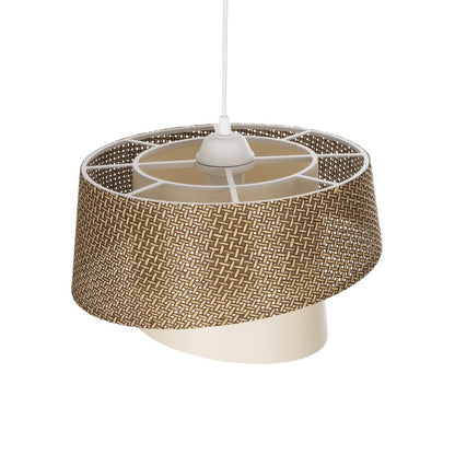 ALINA 203-0129 Μοντέρνο Κρεμαστό Φωτιστικό Οροφής με Ντουί 1 x E27 AC 220-240V IP20 - Καφέ & Μπεζ - Μ30 x Π30 x Υ20