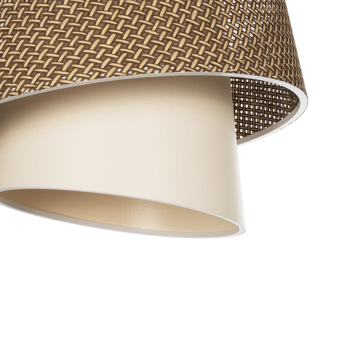 ALINA 203-0129 Μοντέρνο Κρεμαστό Φωτιστικό Οροφής με Ντουί 1 x E27 AC 220-240V IP20 - Καφέ & Μπεζ - Μ30 x Π30 x Υ20