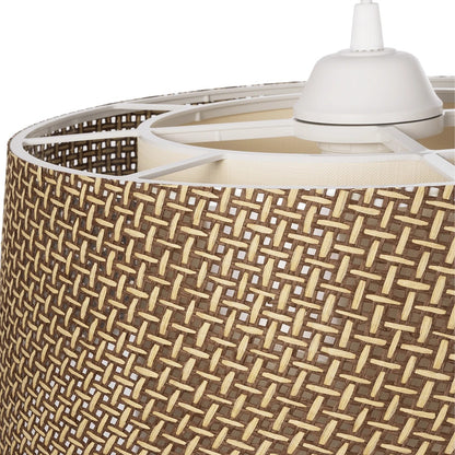 ALINA 203-0129 Μοντέρνο Κρεμαστό Φωτιστικό Οροφής με Ντουί 1 x E27 AC 220-240V IP20 - Καφέ & Μπεζ - Μ30 x Π30 x Υ20