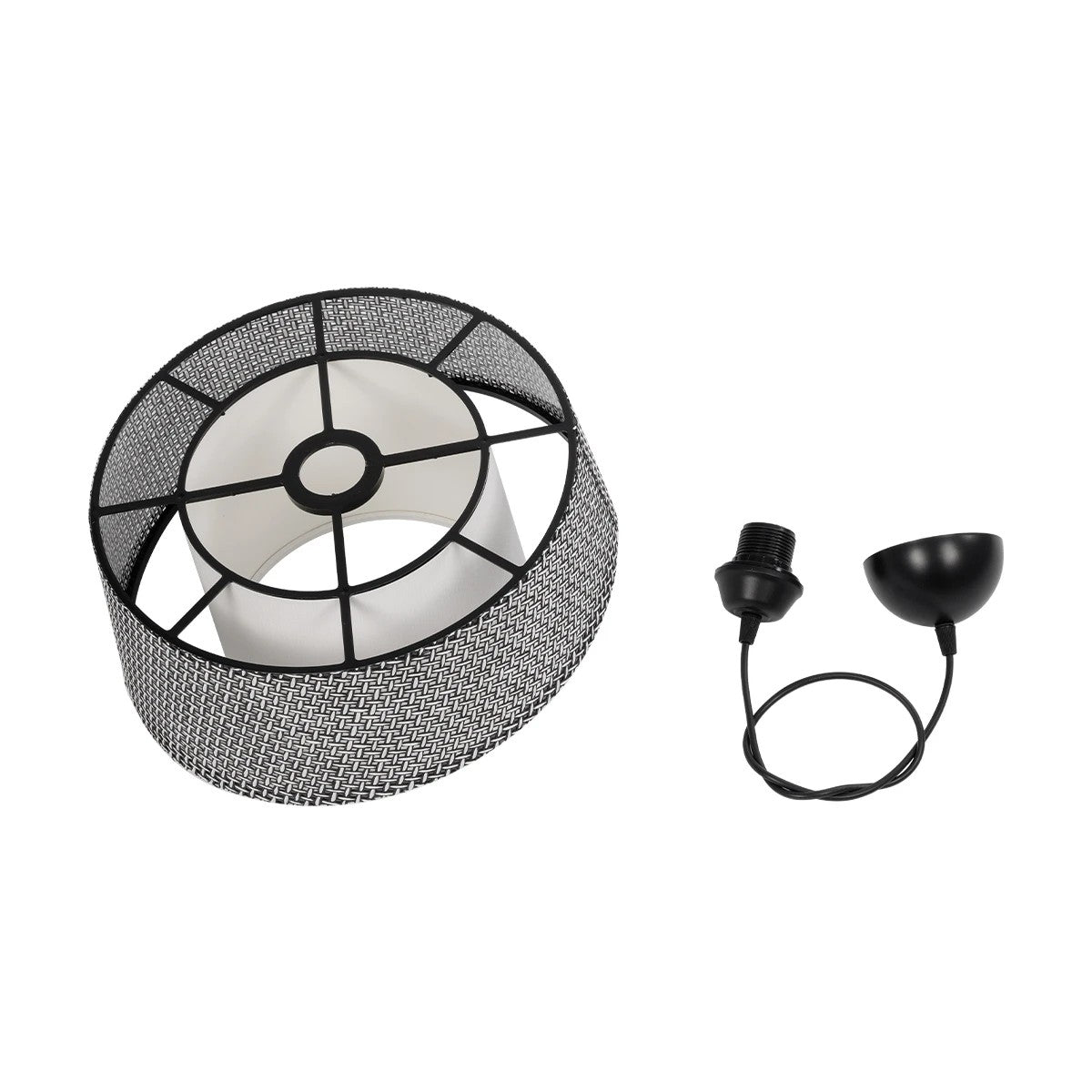 ALINA 203-0130 Μοντέρνο Κρεμαστό Φωτιστικό Οροφής με Ντουί 1 x E27 AC 220-240V IP20 - Γκρι & Λευκό - Μ30 x Π30 x Υ20