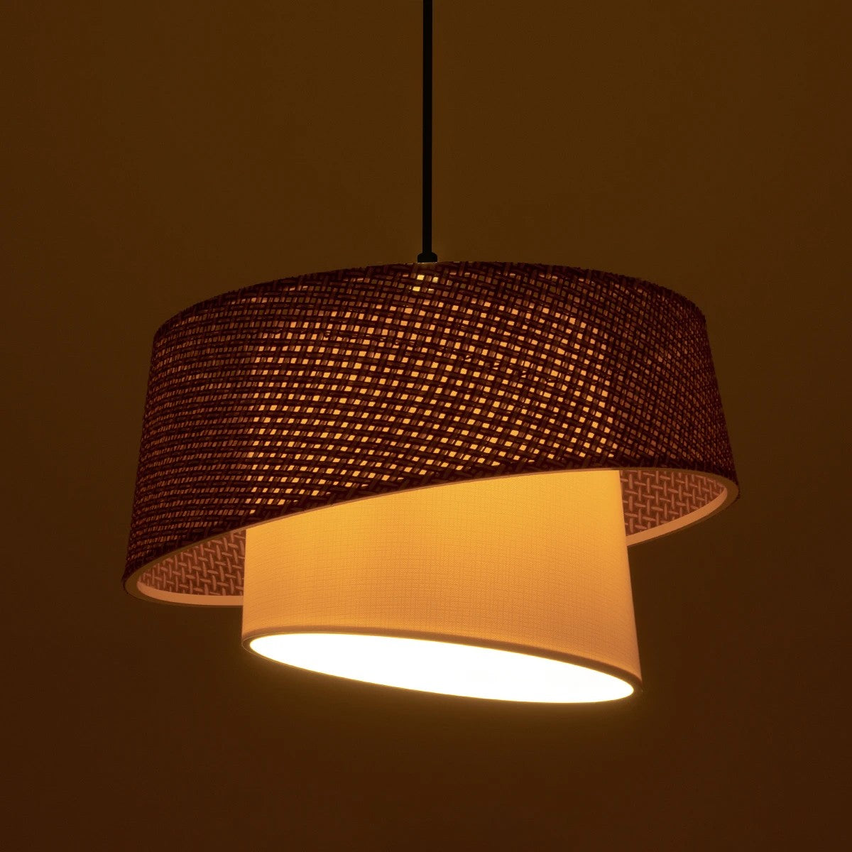 ALINA 203-0130 Μοντέρνο Κρεμαστό Φωτιστικό Οροφής με Ντουί 1 x E27 AC 220-240V IP20 - Γκρι & Λευκό - Μ30 x Π30 x Υ20