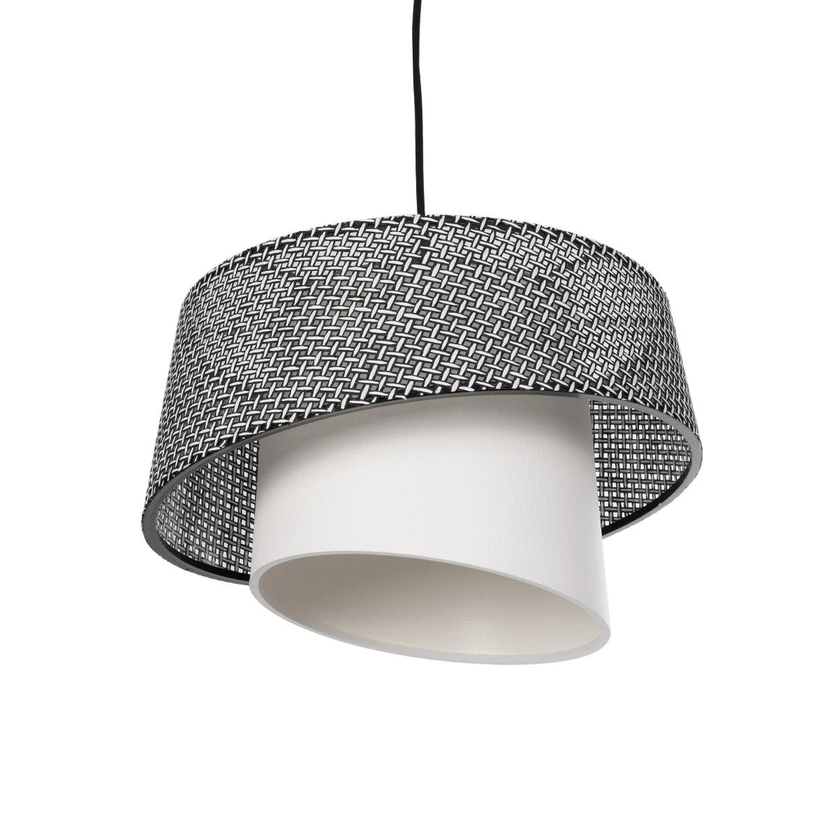 ALINA 203-0130 Μοντέρνο Κρεμαστό Φωτιστικό Οροφής με Ντουί 1 x E27 AC 220-240V IP20 - Γκρι & Λευκό - Μ30 x Π30 x Υ20