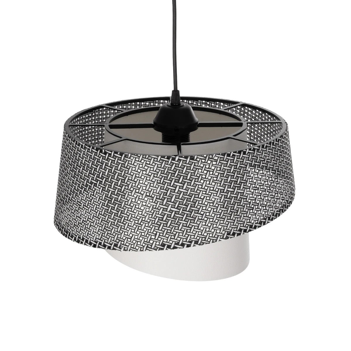 ALINA 203-0130 Μοντέρνο Κρεμαστό Φωτιστικό Οροφής με Ντουί 1 x E27 AC 220-240V IP20 - Γκρι & Λευκό - Μ30 x Π30 x Υ20