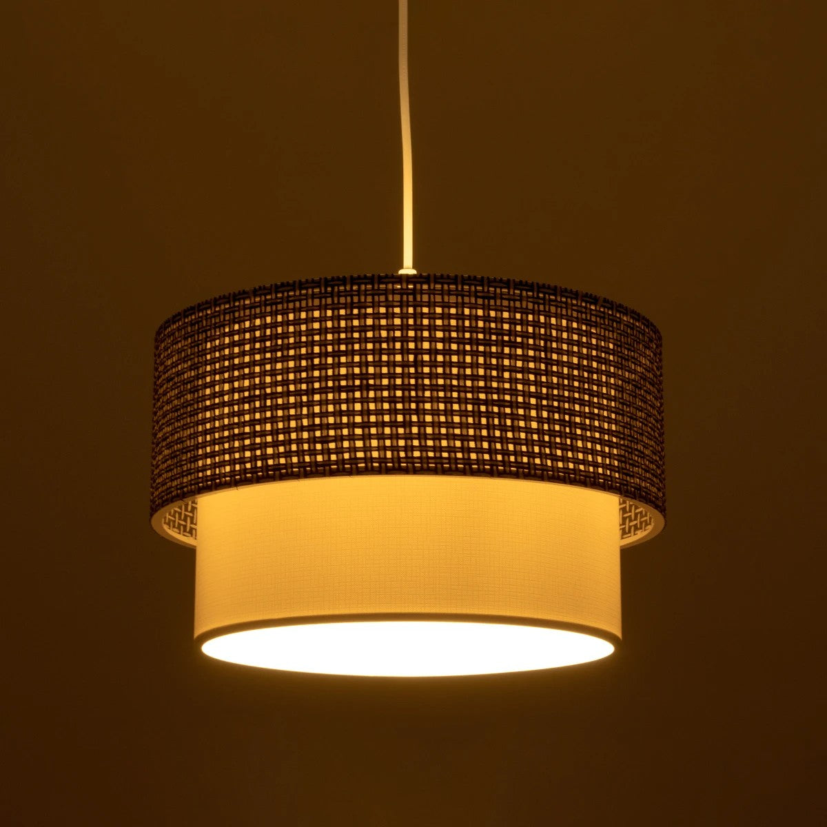 SISSIE 203-0139 Μοντέρνο Κρεμαστό Φωτιστικό Οροφής με Ντουί 1 x E27 AC 220-240V IP20 - Μαύρο & Λευκό - Μ30 x Π30 x Υ23