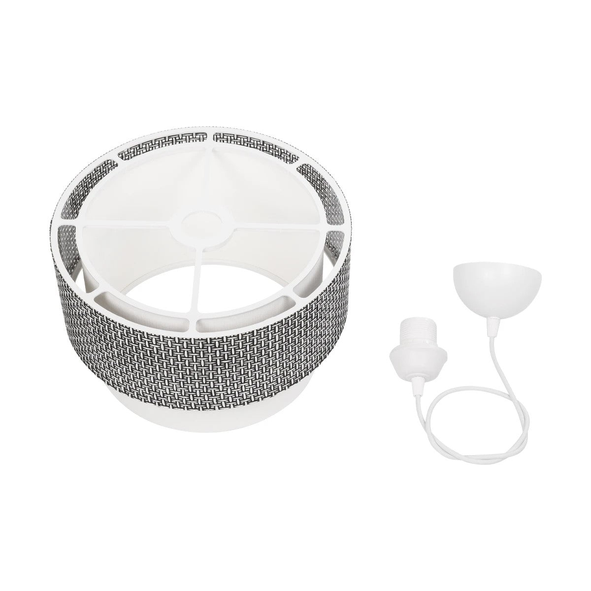 SISSIE 203-0139 Μοντέρνο Κρεμαστό Φωτιστικό Οροφής με Ντουί 1 x E27 AC 220-240V IP20 - Μαύρο & Λευκό - Μ30 x Π30 x Υ23