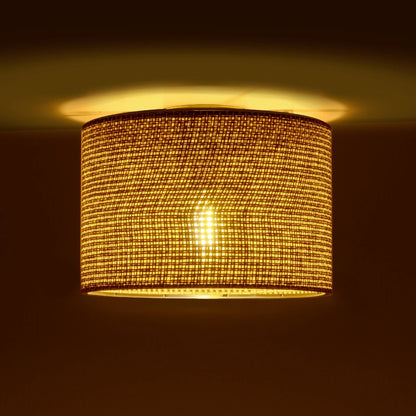 CILIO 203-0151 Μοντέρνο Φωτιστικό Οροφής Καπέλο Μονόφωτο 1 x E27 IP20 Καφέ Διάτρητο Ύφασμα - Μ30 x Π30 x Υ22