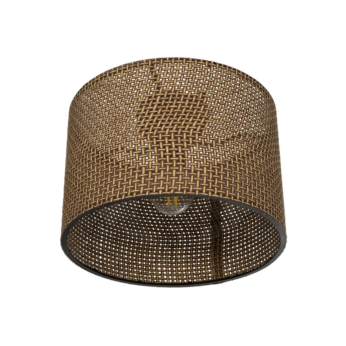 CILIO 203-0151 Μοντέρνο Φωτιστικό Οροφής Καπέλο Μονόφωτο 1 x E27 IP20 Καφέ Διάτρητο Ύφασμα - Μ30 x Π30 x Υ22