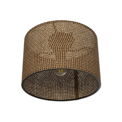 CILIO 203-0151 Μοντέρνο Φωτιστικό Οροφής Καπέλο Μονόφωτο 1 x E27 IP20 Καφέ Διάτρητο Ύφασμα - Μ30 x Π30 x Υ22