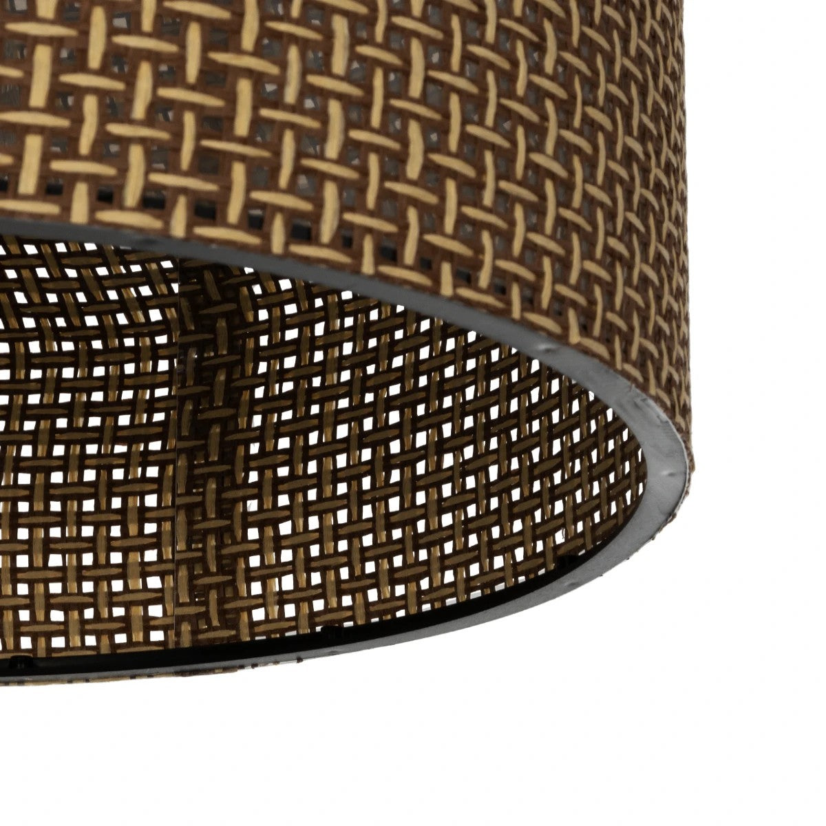 CILIO 203-0151 Μοντέρνο Φωτιστικό Οροφής Καπέλο Μονόφωτο 1 x E27 IP20 Καφέ Διάτρητο Ύφασμα - Μ30 x Π30 x Υ22