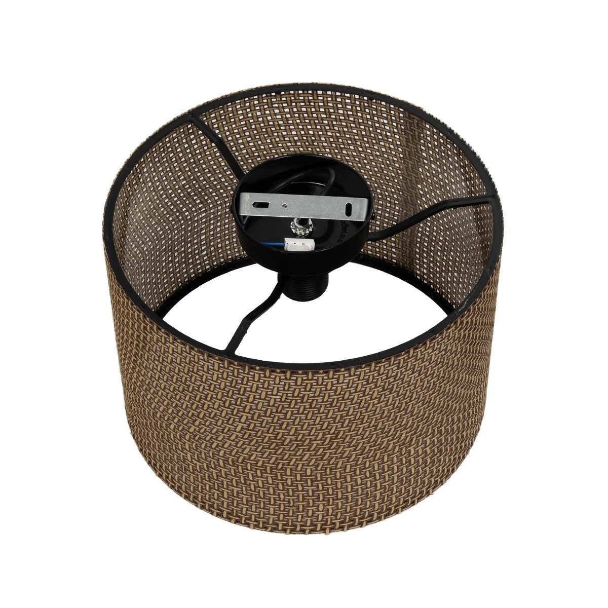 CILIO 203-0151 Μοντέρνο Φωτιστικό Οροφής Καπέλο Μονόφωτο 1 x E27 IP20 Καφέ Διάτρητο Ύφασμα - Μ30 x Π30 x Υ22