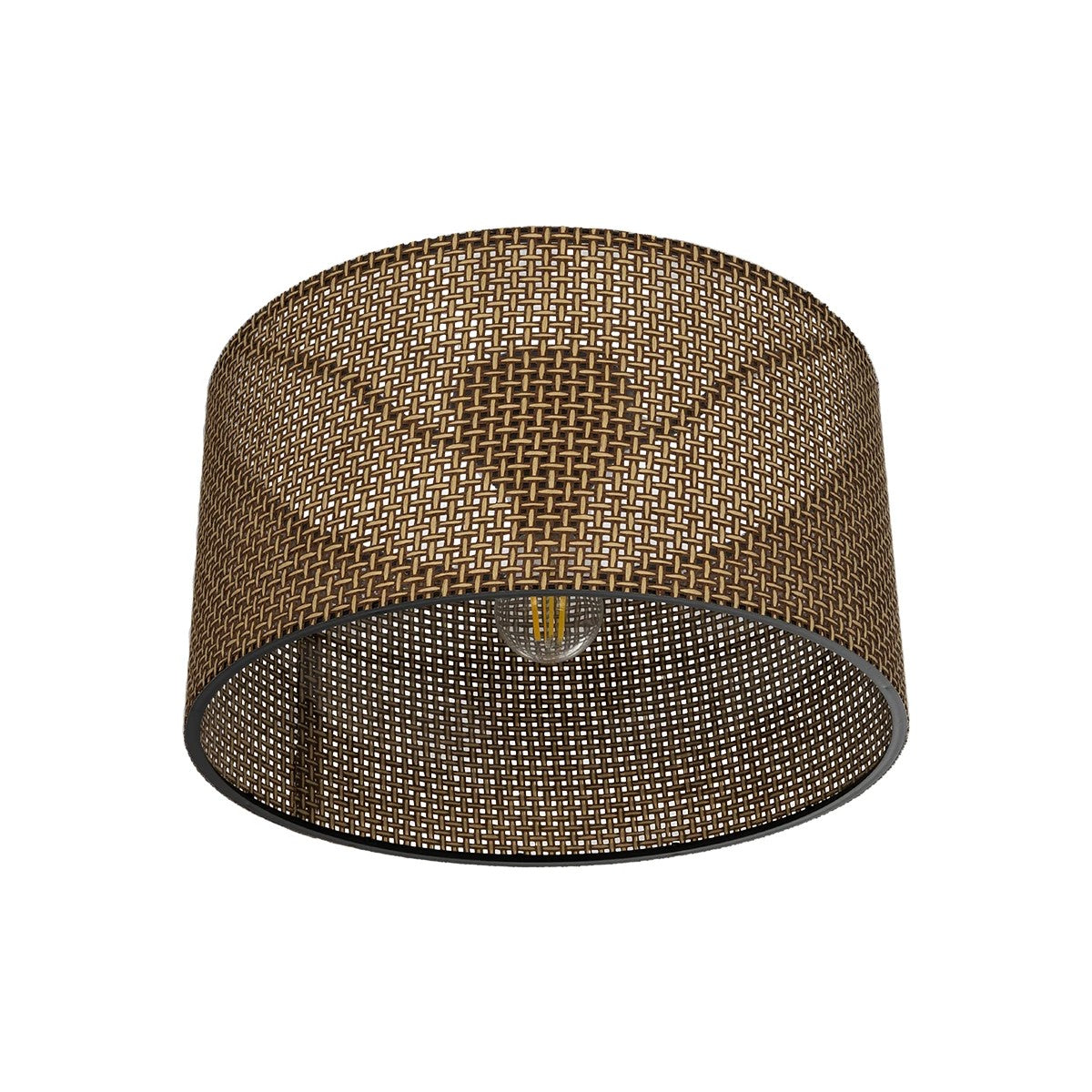 CILIO 203-0156 Μοντέρνο Φωτιστικό Οροφής Καπέλο Μονόφωτο 1 x E27 IP20 Καφέ Διάτρητο Ύφασμα - Μ38 x Π38 x Υ23