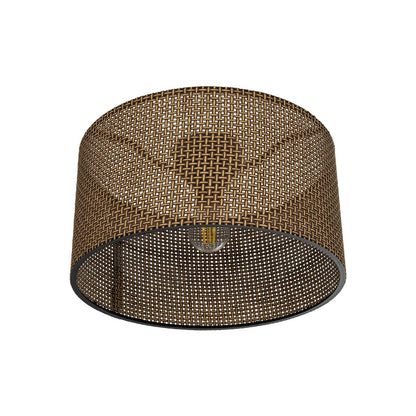 CILIO 203-0156 Μοντέρνο Φωτιστικό Οροφής Καπέλο Μονόφωτο 1 x E27 IP20 Καφέ Διάτρητο Ύφασμα - Μ38 x Π38 x Υ23