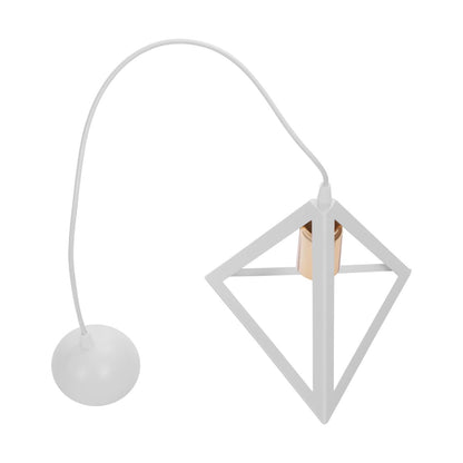 TRIANGLE 203-0165 Μοντέρνο Κρεμαστό Φωτιστικό Οροφής με Ντουί 1 x E27 AC 220-240V IP20 - Λευκό & Χάλκινο - Μ24 x Π24 x Υ22