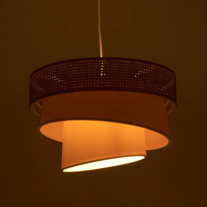 SIERA 203-0169 Μοντέρνο Κρεμαστό Φωτιστικό Οροφής με Ντουί 1 x E27 AC 220-240V IP20 - Καφέ & Μπεζ - Μ38 x Π38 x Υ26