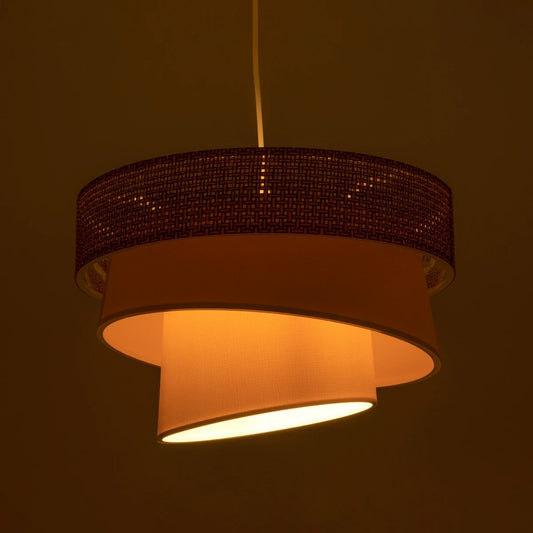 SIERA 203-0169 Μοντέρνο Κρεμαστό Φωτιστικό Οροφής με Ντουί 1 x E27 AC 220-240V IP20 - Καφέ & Μπεζ - Μ38 x Π38 x Υ26