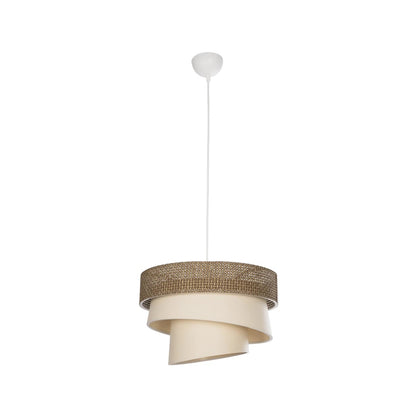 SIERA 203-0169 Μοντέρνο Κρεμαστό Φωτιστικό Οροφής με Ντουί 1 x E27 AC 220-240V IP20 - Καφέ & Μπεζ - Μ38 x Π38 x Υ26