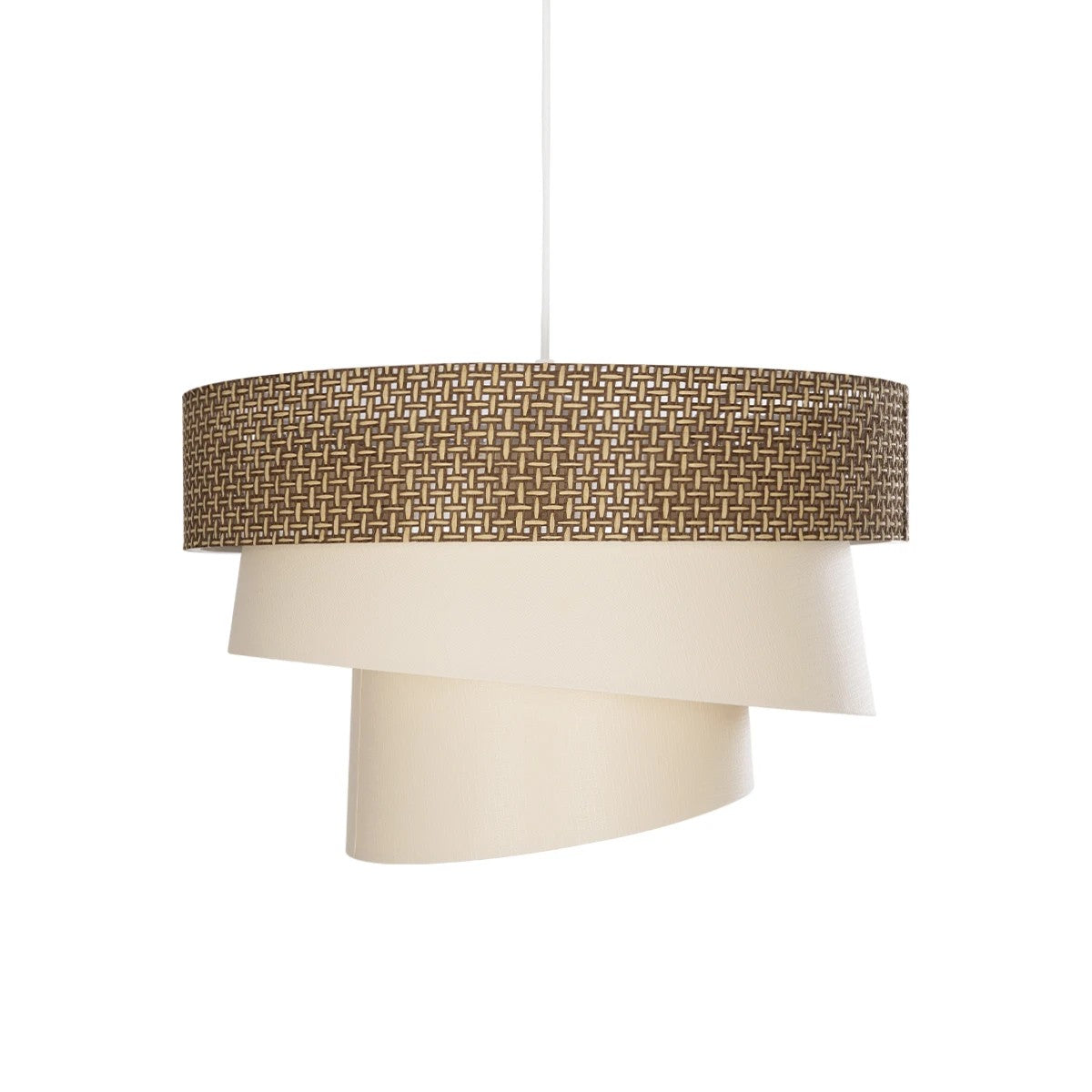 SIERA 203-0169 Μοντέρνο Κρεμαστό Φωτιστικό Οροφής με Ντουί 1 x E27 AC 220-240V IP20 - Καφέ & Μπεζ - Μ38 x Π38 x Υ26