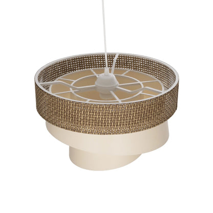 SIERA 203-0169 Μοντέρνο Κρεμαστό Φωτιστικό Οροφής με Ντουί 1 x E27 AC 220-240V IP20 - Καφέ & Μπεζ - Μ38 x Π38 x Υ26