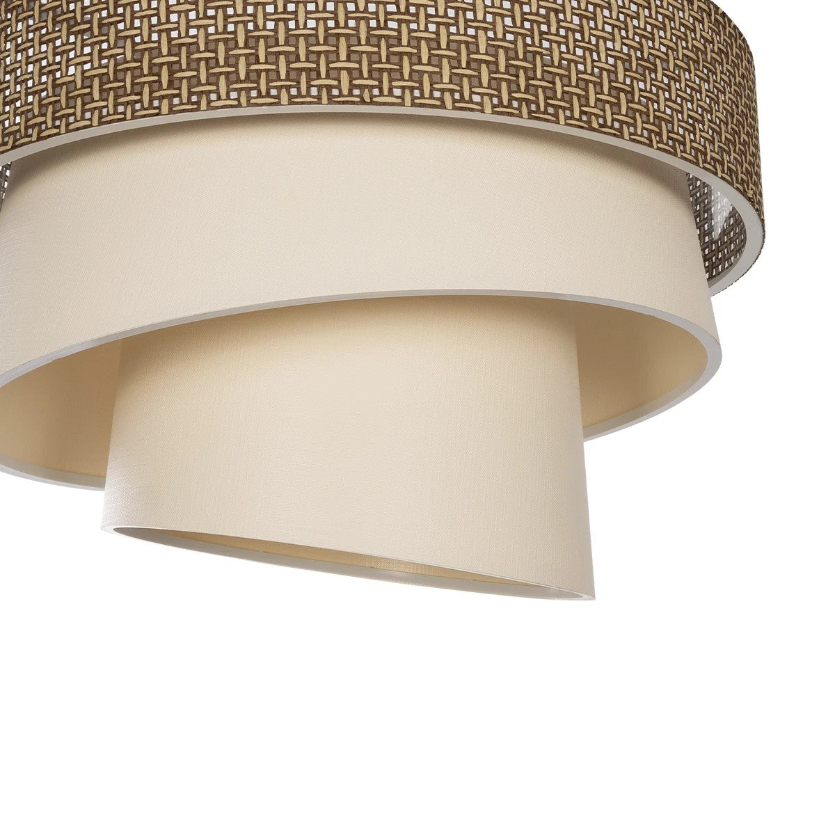 SIERA 203-0169 Μοντέρνο Κρεμαστό Φωτιστικό Οροφής με Ντουί 1 x E27 AC 220-240V IP20 - Καφέ & Μπεζ - Μ38 x Π38 x Υ26