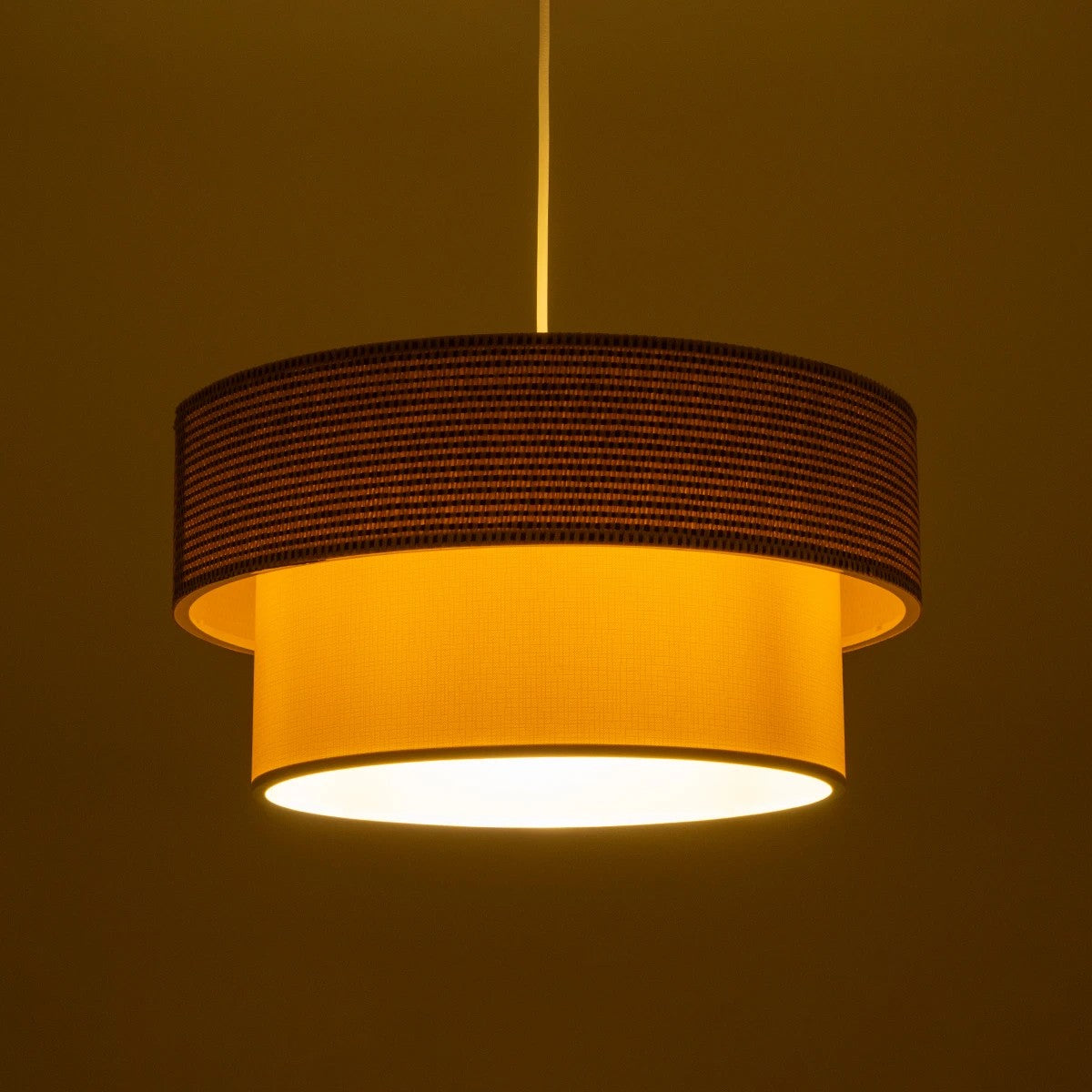 LIVA 203-0174 Μοντέρνο Κρεμαστό Φωτιστικό Οροφής με Ντουί 1 x E27 AC 220-240V IP20 - Μπεζ - Μ38 x Π38 x Υ30