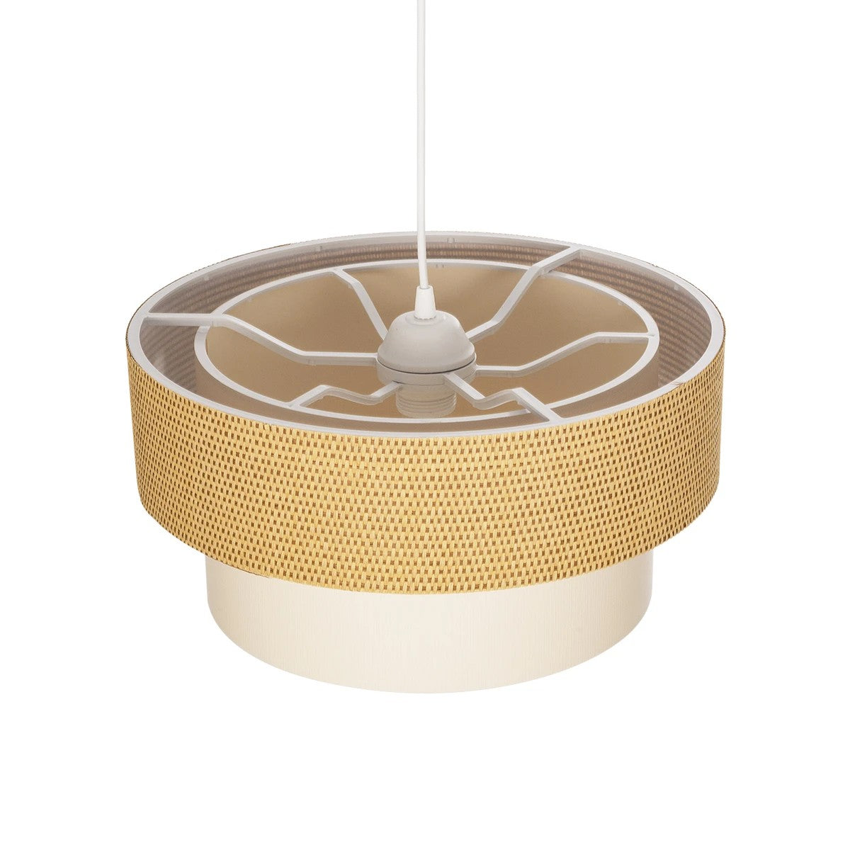 LIVA 203-0174 Μοντέρνο Κρεμαστό Φωτιστικό Οροφής με Ντουί 1 x E27 AC 220-240V IP20 - Μπεζ - Μ38 x Π38 x Υ30