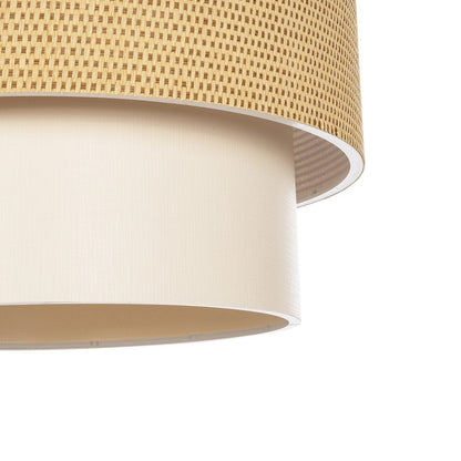 LIVA 203-0174 Μοντέρνο Κρεμαστό Φωτιστικό Οροφής με Ντουί 1 x E27 AC 220-240V IP20 - Μπεζ - Μ38 x Π38 x Υ30