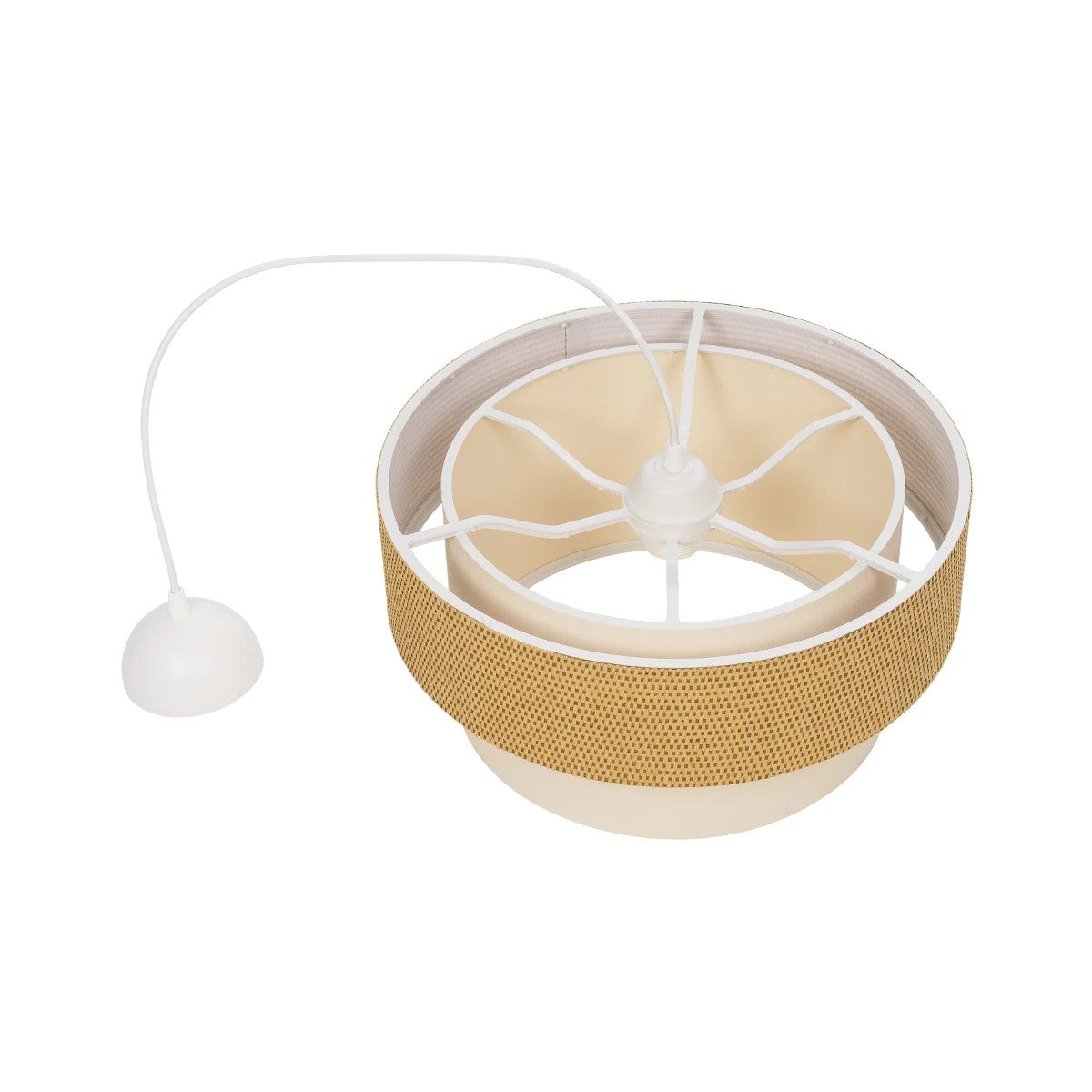 LIVA 203-0174 Μοντέρνο Κρεμαστό Φωτιστικό Οροφής με Ντουί 1 x E27 AC 220-240V IP20 - Μπεζ - Μ38 x Π38 x Υ30