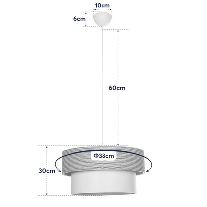 LIVA 203-0175 Μοντέρνο Κρεμαστό Φωτιστικό Οροφής με Ντουί 1 x E27 AC 220-240V IP20 - Καφέ & Μπεζ - Μ38 x Π38 x Υ30