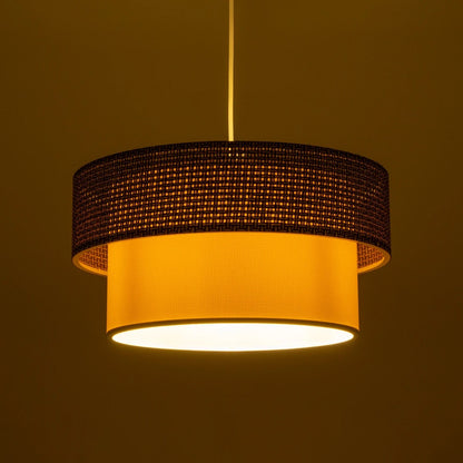 LIVA 203-0175 Μοντέρνο Κρεμαστό Φωτιστικό Οροφής με Ντουί 1 x E27 AC 220-240V IP20 - Καφέ & Μπεζ - Μ38 x Π38 x Υ30