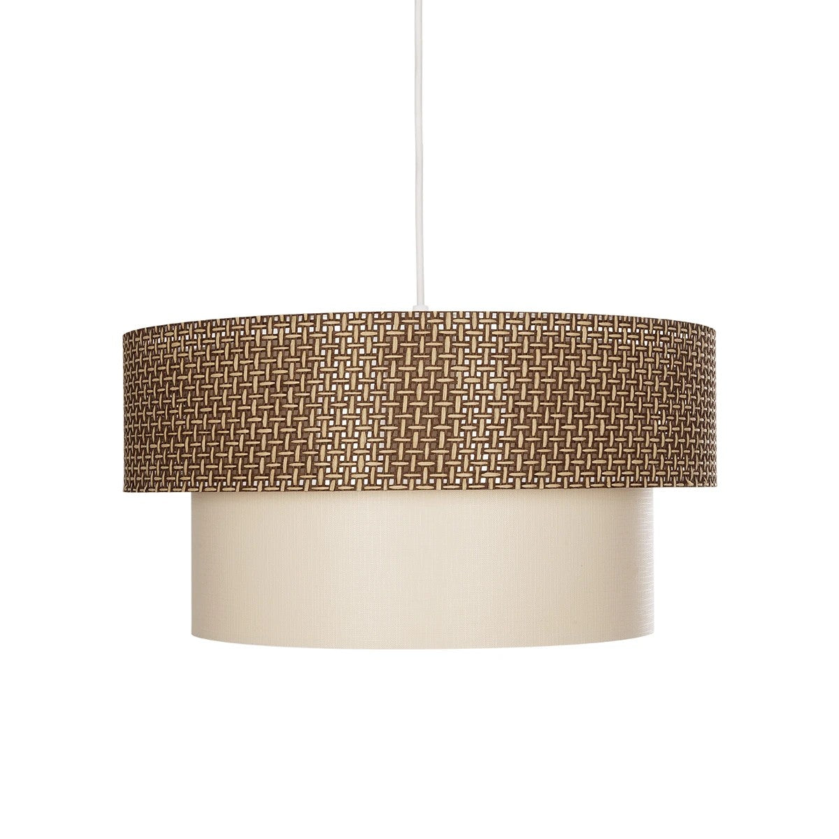 LIVA 203-0175 Μοντέρνο Κρεμαστό Φωτιστικό Οροφής με Ντουί 1 x E27 AC 220-240V IP20 - Καφέ & Μπεζ - Μ38 x Π38 x Υ30