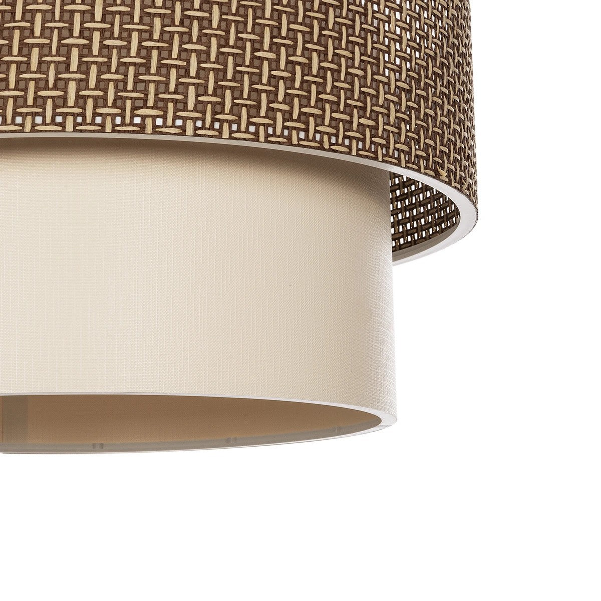 LIVA 203-0175 Μοντέρνο Κρεμαστό Φωτιστικό Οροφής με Ντουί 1 x E27 AC 220-240V IP20 - Καφέ & Μπεζ - Μ38 x Π38 x Υ30