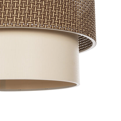 LIVA 203-0175 Μοντέρνο Κρεμαστό Φωτιστικό Οροφής με Ντουί 1 x E27 AC 220-240V IP20 - Καφέ & Μπεζ - Μ38 x Π38 x Υ30