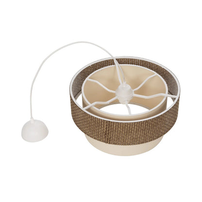 LIVA 203-0175 Μοντέρνο Κρεμαστό Φωτιστικό Οροφής με Ντουί 1 x E27 AC 220-240V IP20 - Καφέ & Μπεζ - Μ38 x Π38 x Υ30