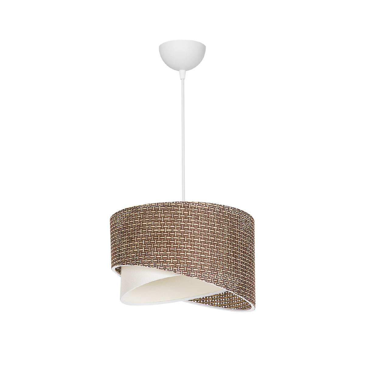 LILI 203-0177 Μοντέρνο Κρεμαστό Φωτιστικό Καπέλο Μονόφωτο 1 x E27 IP20 Σκούρο Καφέ & Μαύρο Ύφασμα - Μ30 x Π30 x Υ95cm