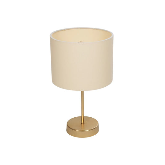 WIZ 203-0180 Μοντέρνο Επιτραπέζιο Φωτιστικό Πορτατίφ Μονόφωτο 1 x E27 IP20 Χρυσό Μέταλλο με Μπεζ Ύφασμα - Μ22 x Π22 x Υ36.5
