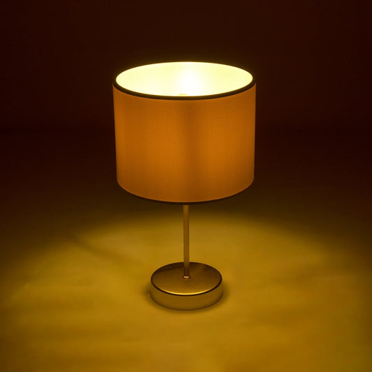 WIZ 203-0180 Μοντέρνο Επιτραπέζιο Φωτιστικό Πορτατίφ Μονόφωτο 1 x E27 IP20 Χρυσό Μέταλλο με Μπεζ Ύφασμα - Μ22 x Π22 x Υ36.5