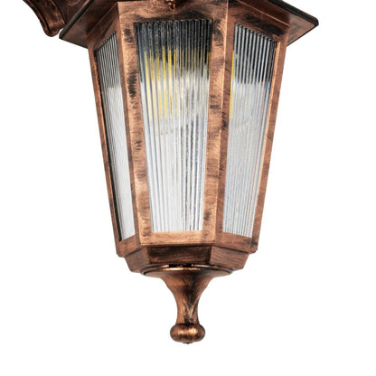 VITRO 203-0196 Vintage Επιτοίχιο Φωτιστικό Φαναράκι Μονόφωτο 1 x E27 IP44 Χάλκινο Πλαστικό - Μ17 x Π20 x Υ36