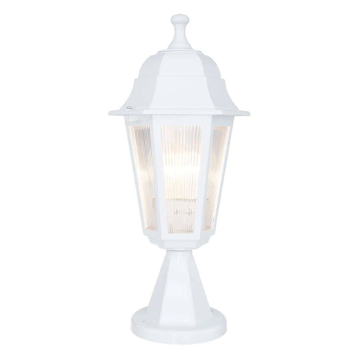 VITRO 203-0200 Vintage Επιδαπέδιο Φωτιστικό Φαναράκι Μονόφωτο 1 x E27 IP44 Λευκό Πλαστικό Σώμα - Μ16 x Π16 x Υ39cm
