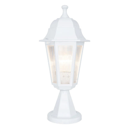 VITRO 203-0200 Vintage Επιδαπέδιο Φωτιστικό Φαναράκι Μονόφωτο 1 x E27 IP44 Λευκό Πλαστικό Σώμα - Μ16 x Π16 x Υ39cm