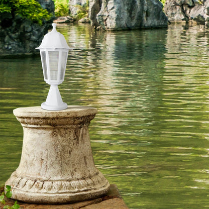 VITRO 203-0200 Vintage Επιδαπέδιο Φωτιστικό Φαναράκι Μονόφωτο 1 x E27 IP44 Λευκό Πλαστικό Σώμα - Μ16 x Π16 x Υ39cm