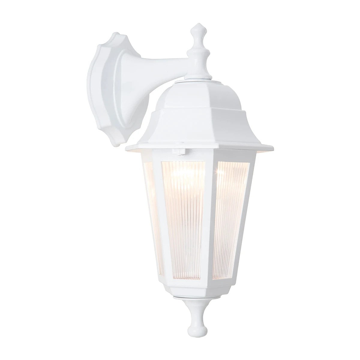 VITRO 203-0201 Vintage Επιτοίχιο Φωτιστικό Φαναράκι Μονόφωτο 1 x E27 IP44 Λευκό Πλαστικό Σώμα - Μ19 x Π16 x Υ39cm