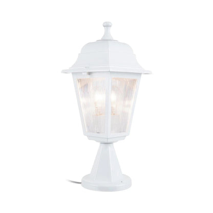 SOLME 203-0220 Vintage Επιδαπέδιο Φωτιστικό Φαναράκι Μονόφωτο 1 x E27 IP44 Λευκό Πλαστικό Σώμα - Μ15 x Π15 x Υ38cm