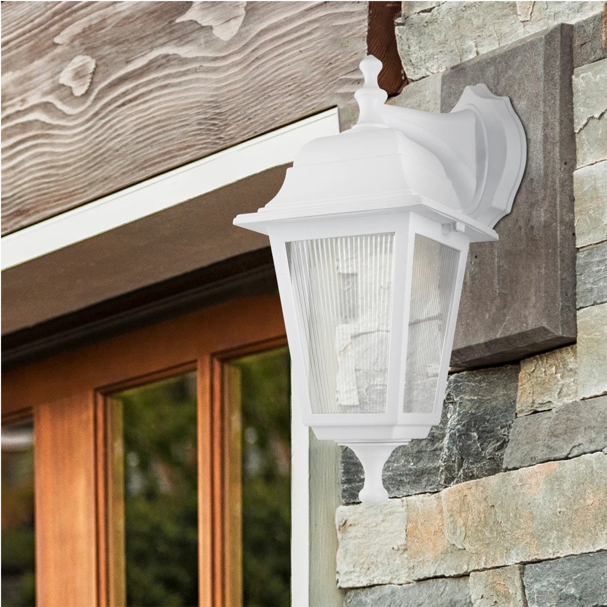 SOLME 203-0221 Vintage Επιτοίχιο Φωτιστικό Φαναράκι Μονόφωτο 1 x E27 IP44 Λευκό Πλαστικό Σώμα - Μ19 x Π15 x Υ35cm