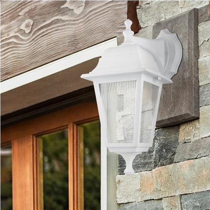 SOLME 203-0221 Vintage Επιτοίχιο Φωτιστικό Φαναράκι Μονόφωτο 1 x E27 IP44 Λευκό Πλαστικό Σώμα - Μ19 x Π15 x Υ35cm