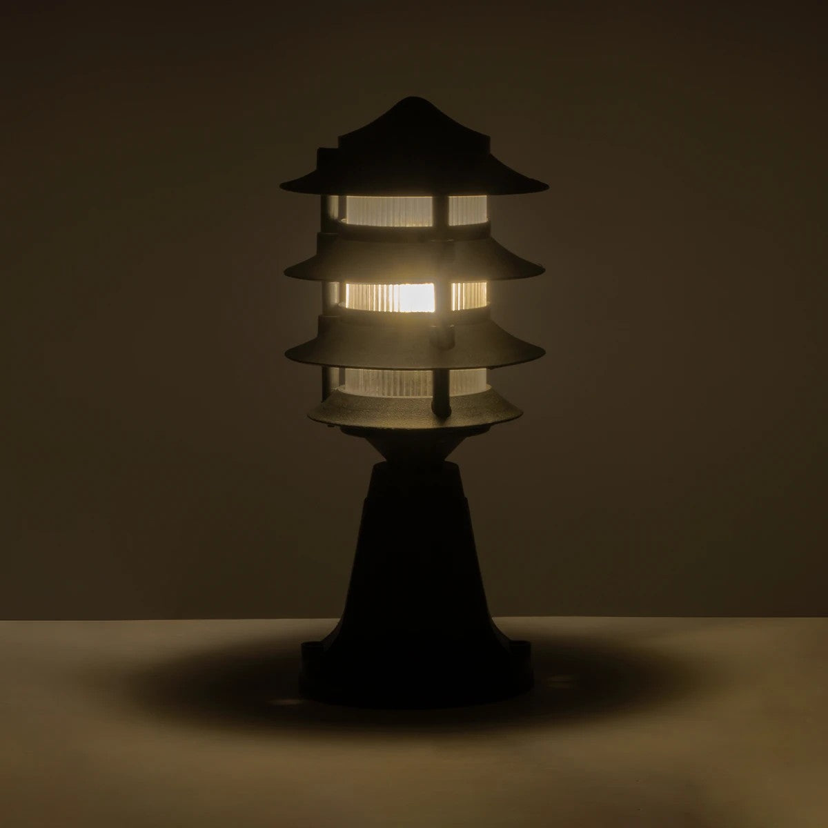 LANTERNA 203-0243 Μοντέρνο Επιδαπέδιο Φωτιστικό Φαναράκι Μονόφωτο 1 x E27 IP44 Μαύρο & Διάφανο Πλαστικό - Μ16 x Π16 x Υ35