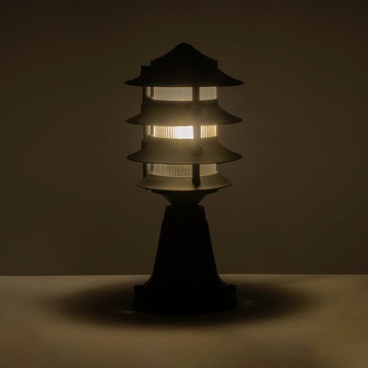 LANTERNA 203-0243 Μοντέρνο Επιδαπέδιο Φωτιστικό Φαναράκι Μονόφωτο 1 x E27 IP44 Μαύρο & Διάφανο Πλαστικό - Μ16 x Π16 x Υ35