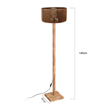 HOLZ 203-0252 Μοντέρνο Επιδαπέδιο Φωτιστικό Μονόφωτο 1 x E27 IP20 Μπεζ Ξύλο - Μ30 x Π30 x Y140